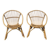 2 fauteuils en rotin pour enfant