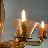 Venetian chandelier in Mordoré Murano glass circa 1940