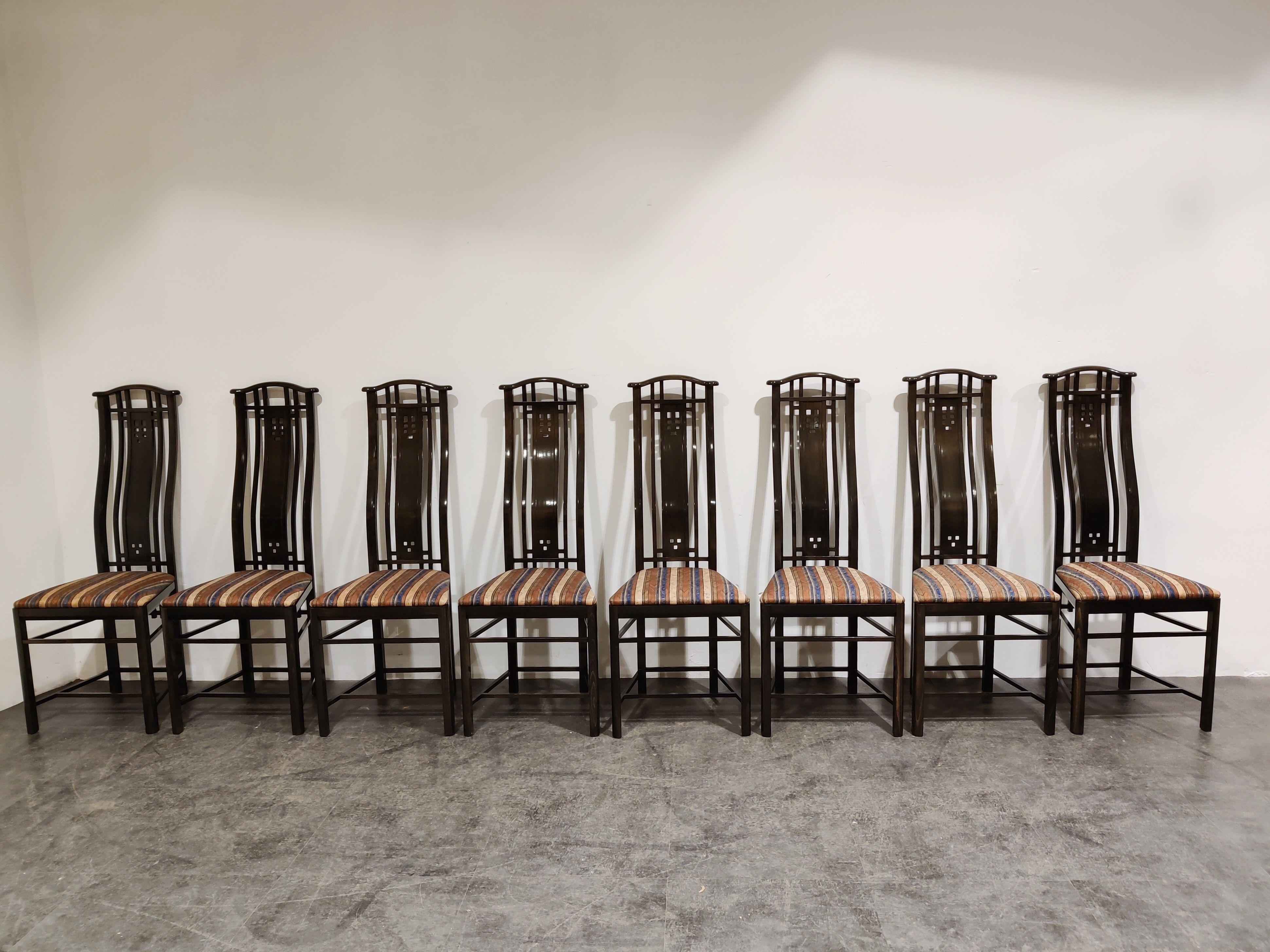 Chaises de salle à manger Umberto Asnago pour Giorgetti, années 1980
