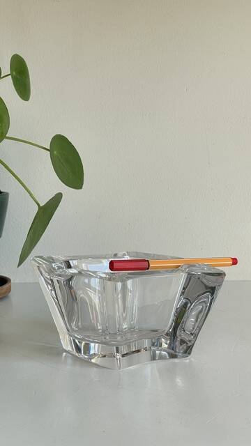 VINTAGE Free-Form Crystal ASHTRAY