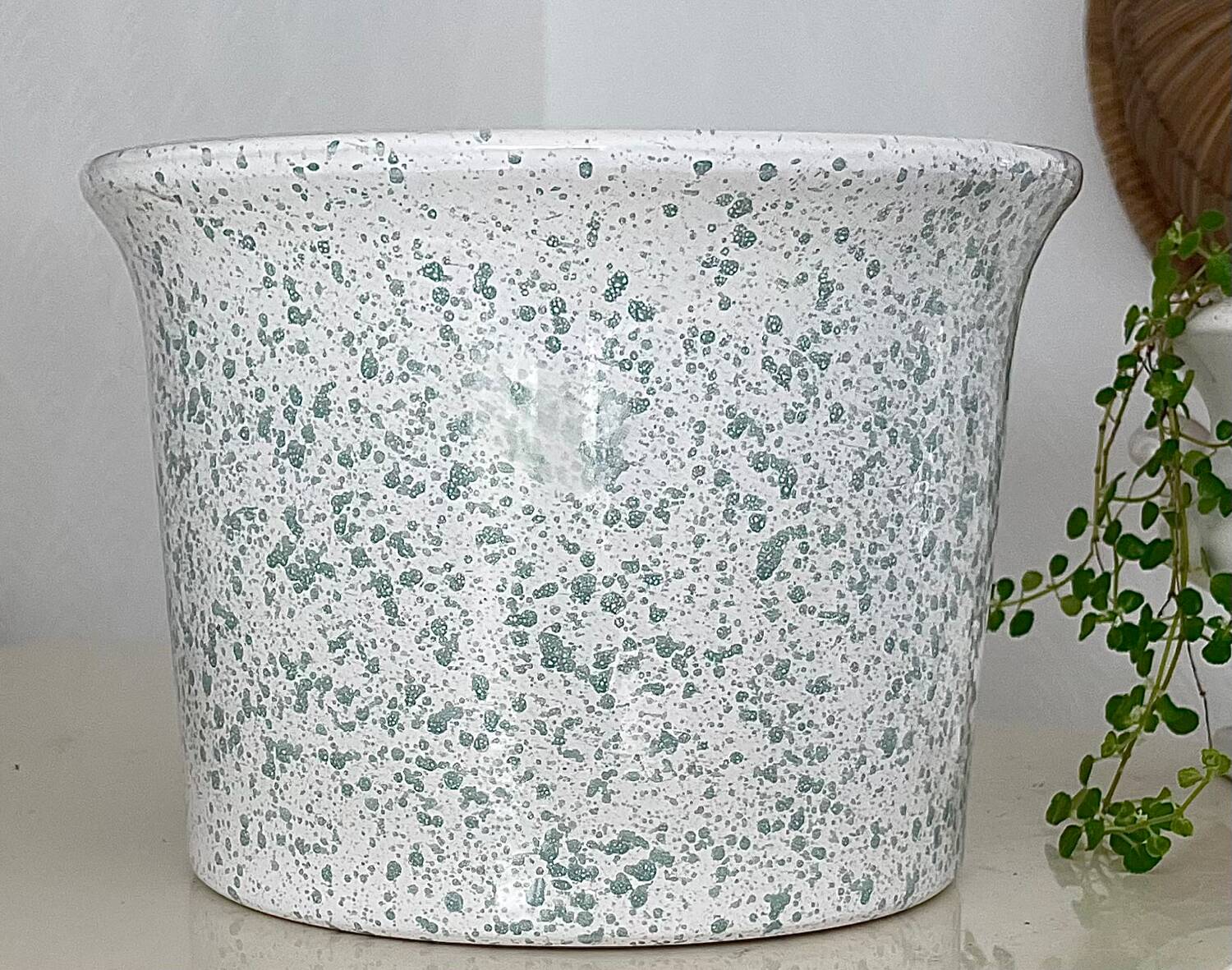 Speckled ceramic planter
