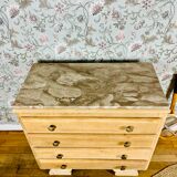 Art Deco chest of drawers with marble top