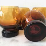 Set of 4 vintage amber cups