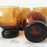 Set of 4 vintage amber cups