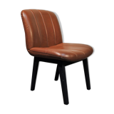 Office chair leather & wood 1960