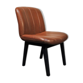 Office chair leather & wood 1960