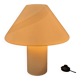 Opal Murano glass mushroom lamp with spiral stripes, 1970s modernist design.