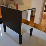 table de chevet miroirs biseautés style hollywood regency