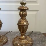 Antique Pair of Wooden Gilded Candle Holders 19th Century