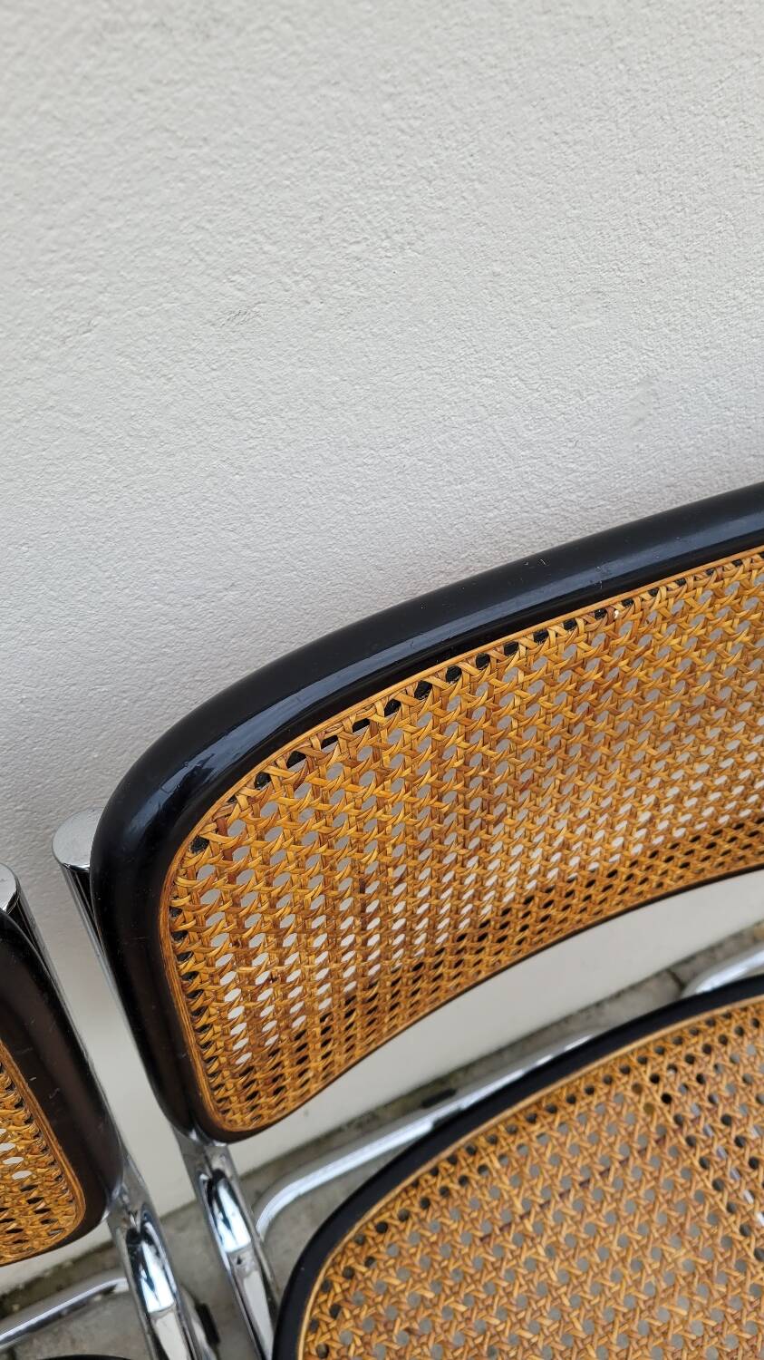 Set of 4 Marcel Breuer cesca black b32 chairs