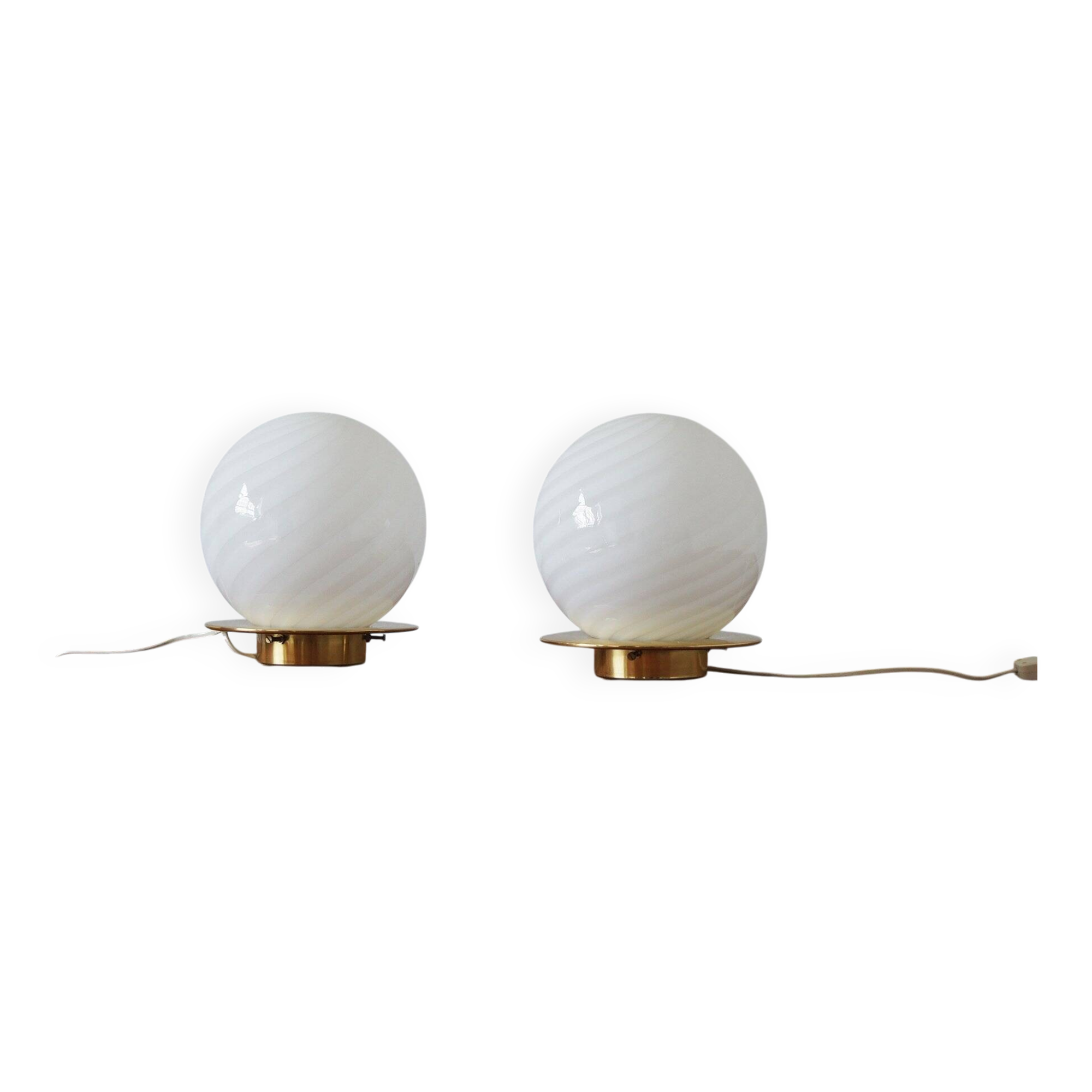 Table Lamps style 'Tessuto' design Paolo Venini Italy set of 2