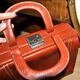 Vintage Valisette handbag 1940-1950 Orange-brown faux Skai Malette Vanity