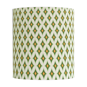 Lampshade Green Diamond H40 D40 - vintage fabric