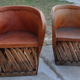 Paire de fauteuils "Mexican Equipale pigskin chair"