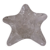 Star candle holder in glass or bubbled crystal, Biot style