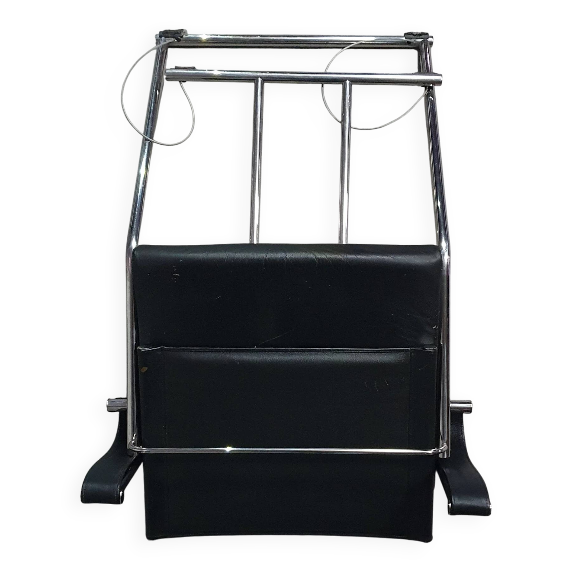 2 leather chrome folding chairs