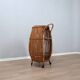 1960s Italian mid-century modern rattan barrel bar cart