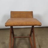 Wooden and leather folding rocking footring