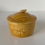 Small round covered terrine in yellow glazed porcelain