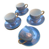Iridescent blue coffee set