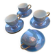 Iridescent blue coffee set