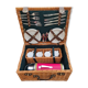 Picnic basket with white porcelain crockery
