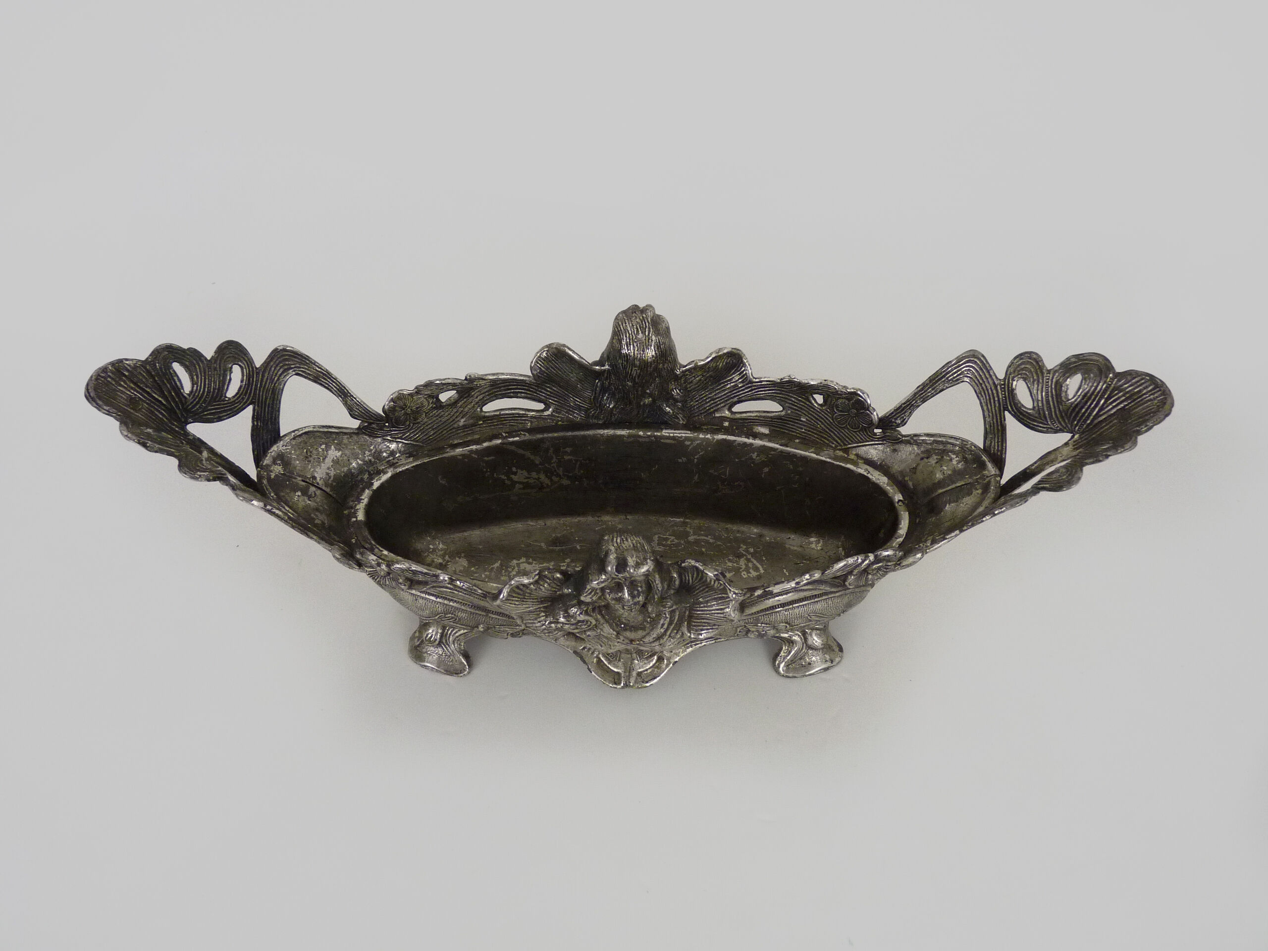 Silver bronze planter Art Nouveau era