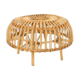 Tabouret en rotin du milieu du siècle, années 1960