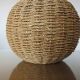 Ball lamp in rope, rattan, ceramic and brass 70s