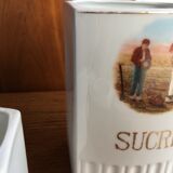 Suite of 5 old porcelain spice pots