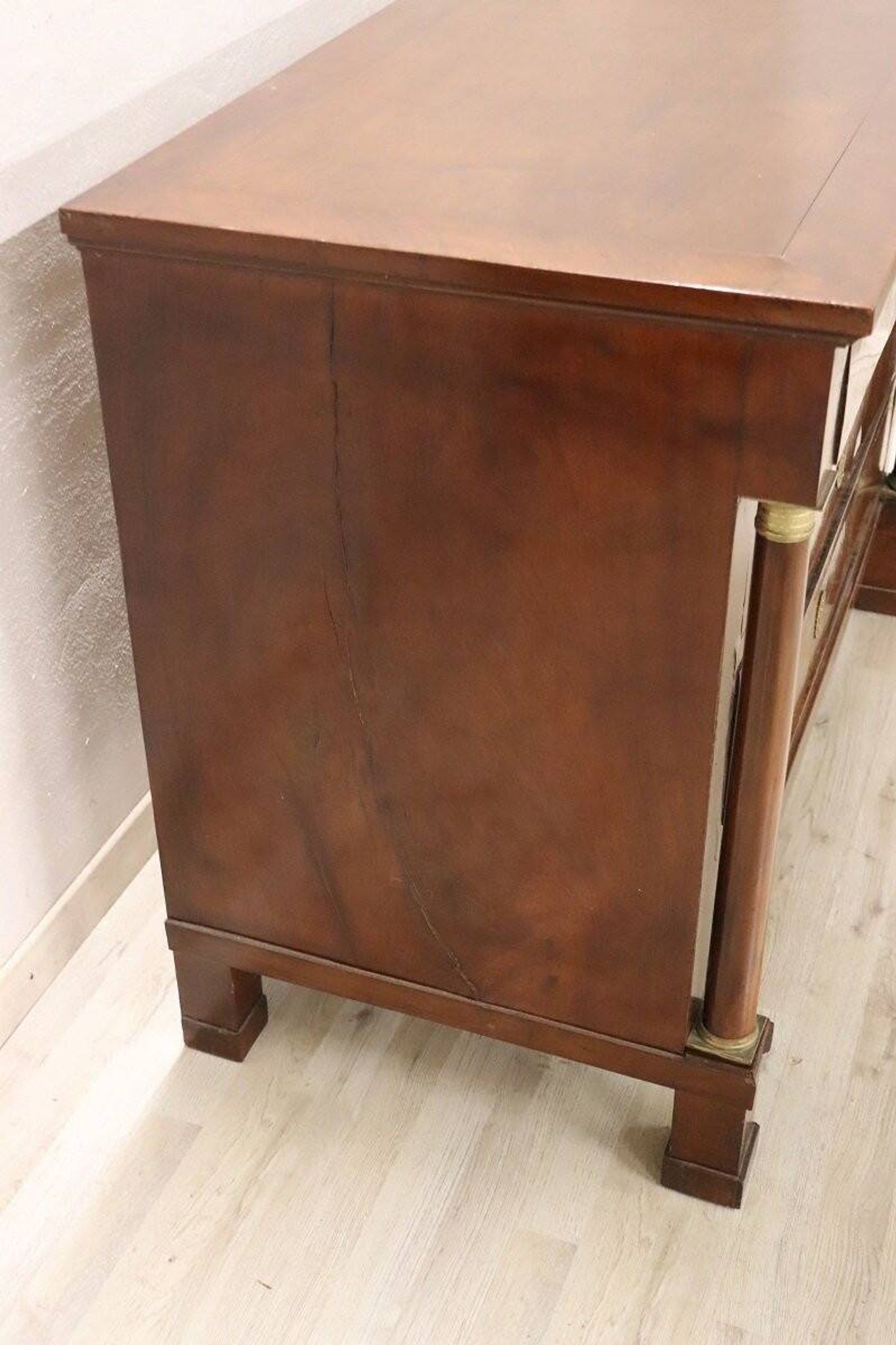 Antique Empire Chest Of Drawers In Walnut, Italy Early 19th Century