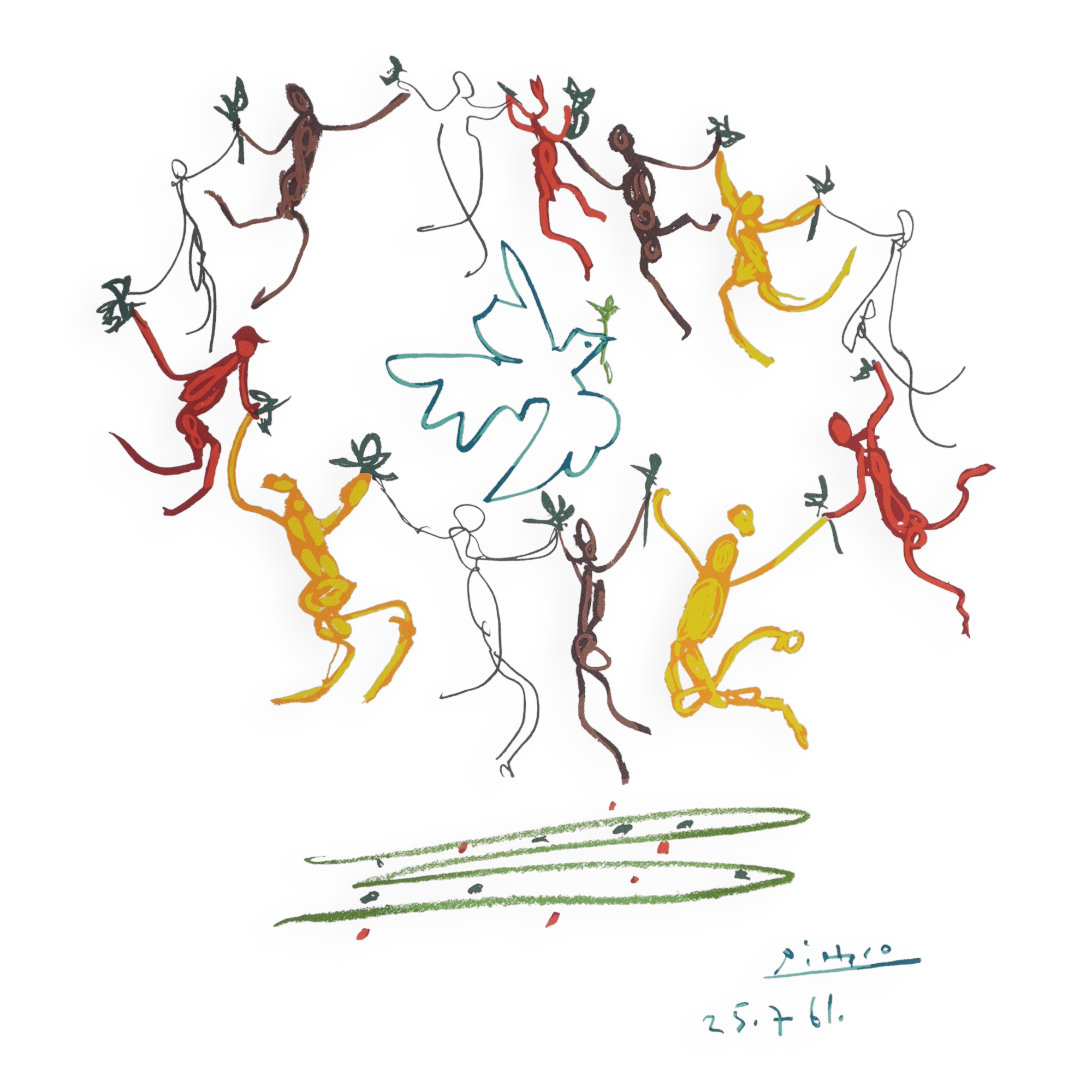 Pablo Picasso: Dance of Peace, Circle of Youth, signed lithograph
