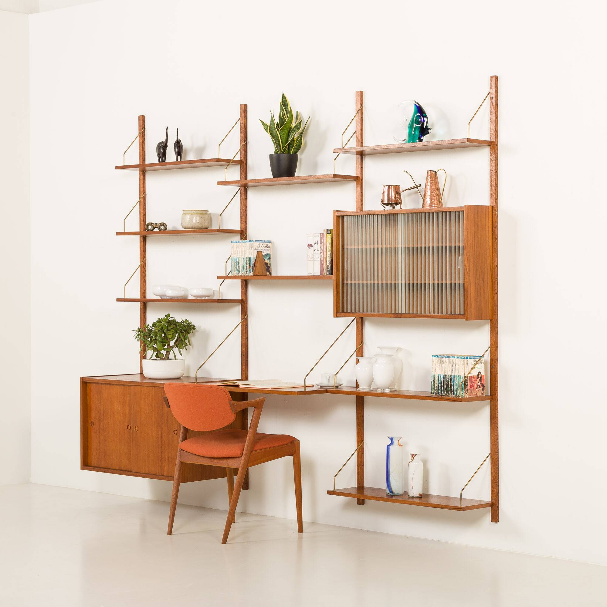 Preben Sorensen PS System teak wall unit, Randers, Denmark, 1960s
