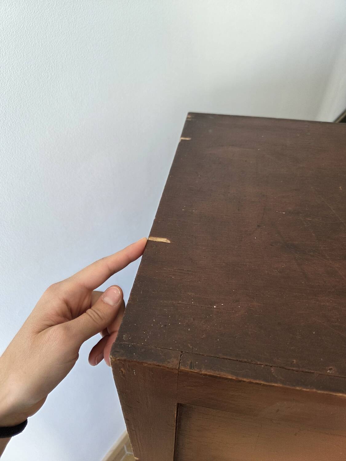 Antique wooden drawer unit filing cabinet