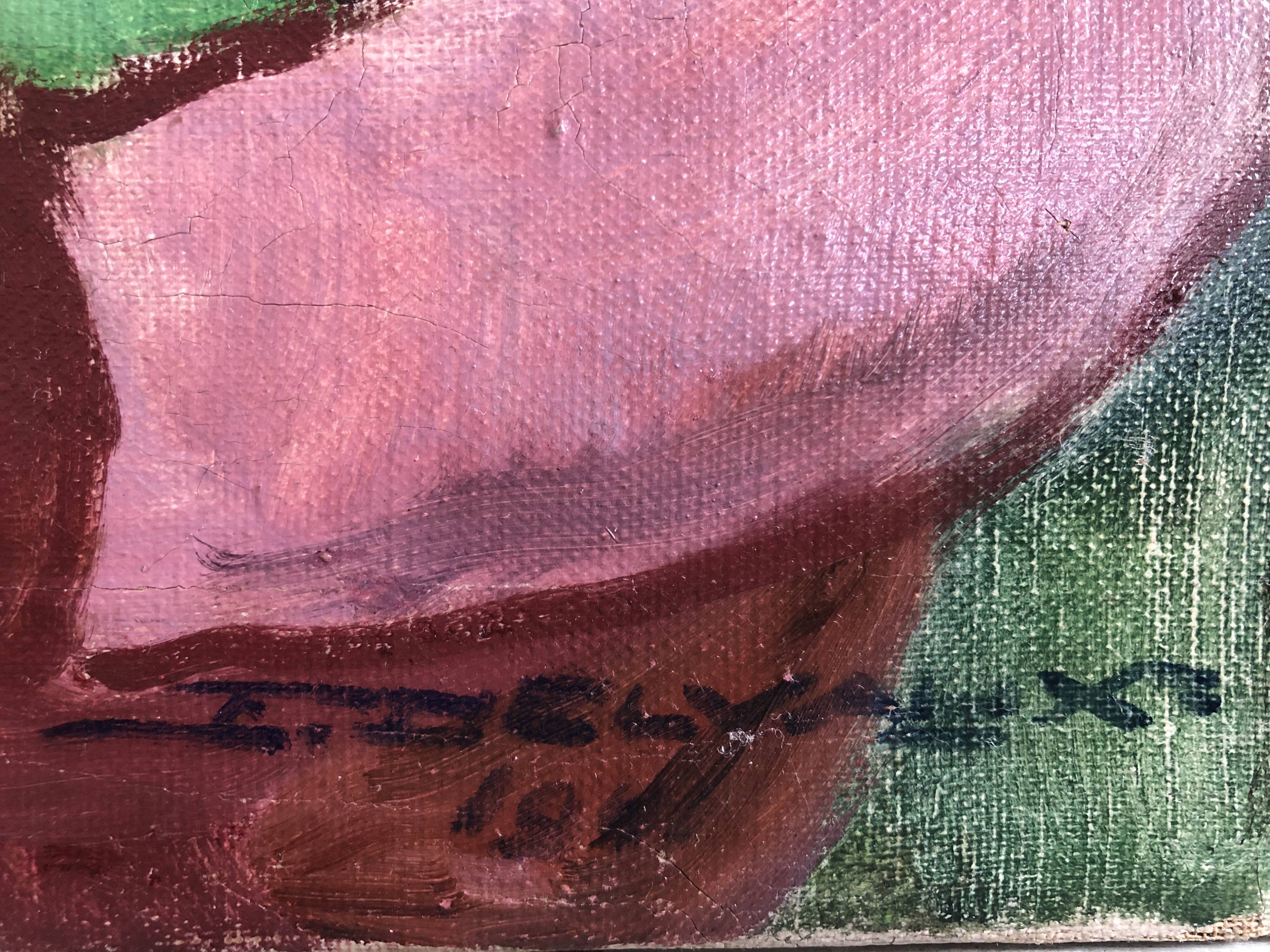Portrait girl and her doll dated and signed