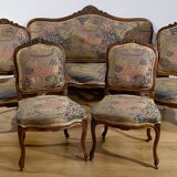 Louis XV style living room in walnut – 1920