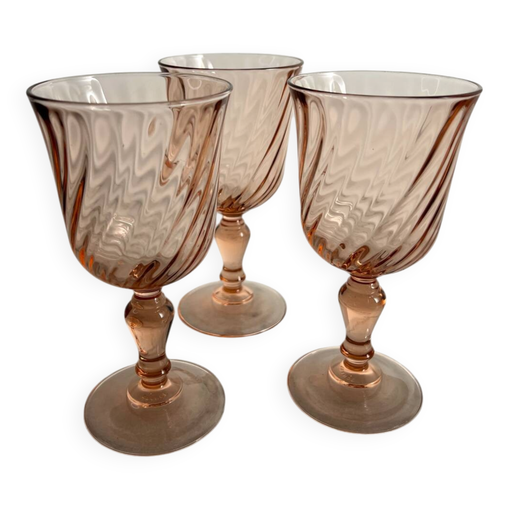 Set of 3 Rosaline stem glasses