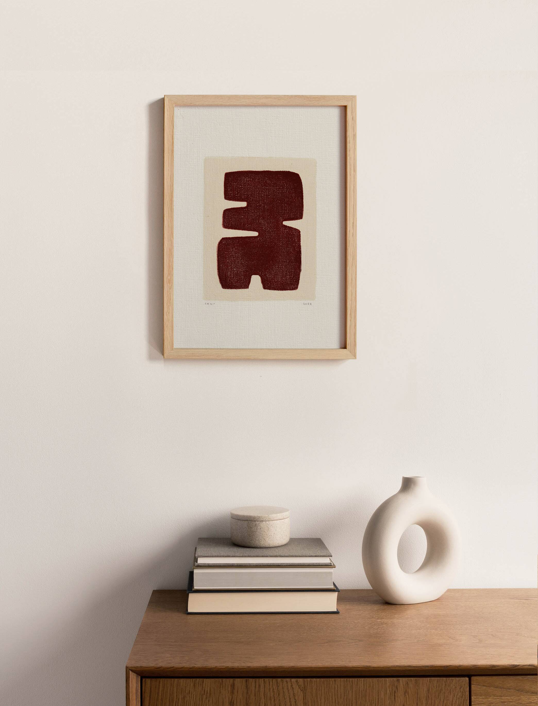 "Maori" brown painting on paper signed eawy