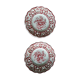 Old plates opened in handmade floral decoration