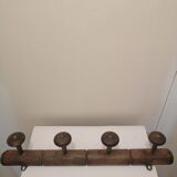 Vintage wooden coat rack with 4 hooks