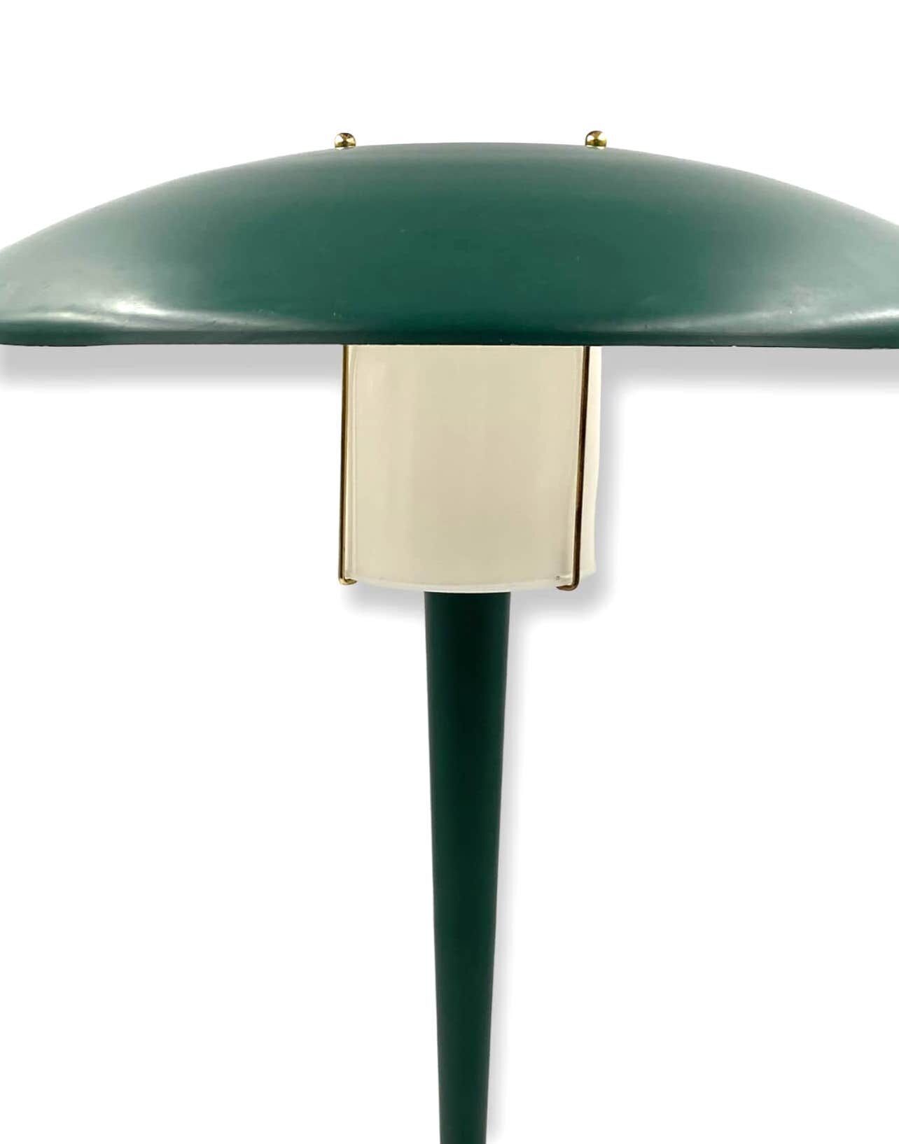 Modernist petrol green table lamp, France 1960s