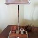 Vintage desk lamp - chrome steel + inkwell + card holder and rosewood pen