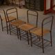 Set of 4 industrial oak chairs, 1950