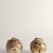 Satsuma Earthenware Vases, Hand-Painted Polychrome, Japan, Set of 2