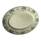 Large antique serving dish Sarreguemines Palmyre – floral earthenware v