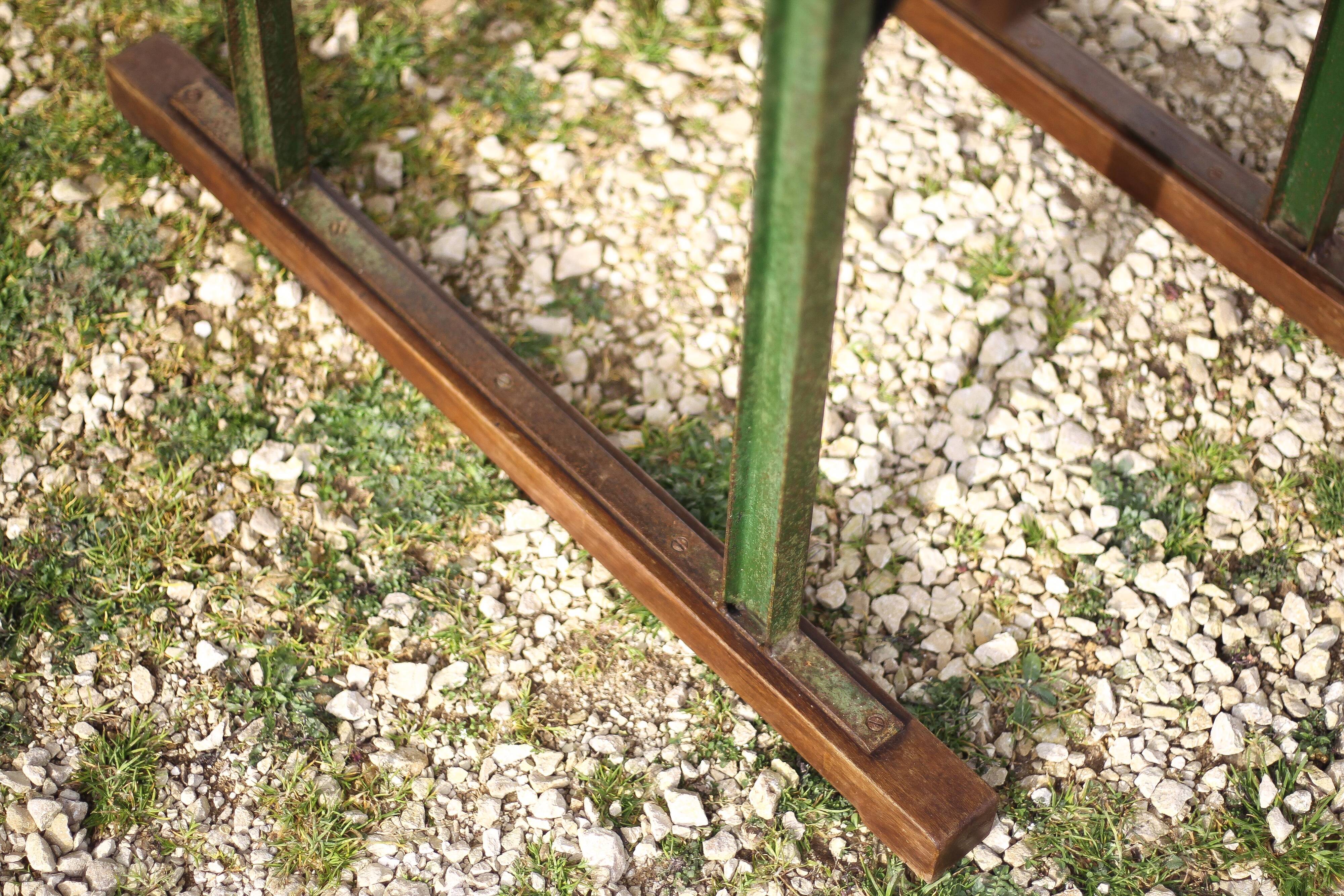 Vintage desk, wooden and metal children's desk, school desk