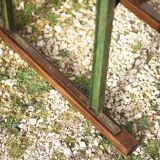 Vintage desk, wooden and metal children's desk, school desk