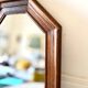 Miroir octogonal en bois foncé vintage