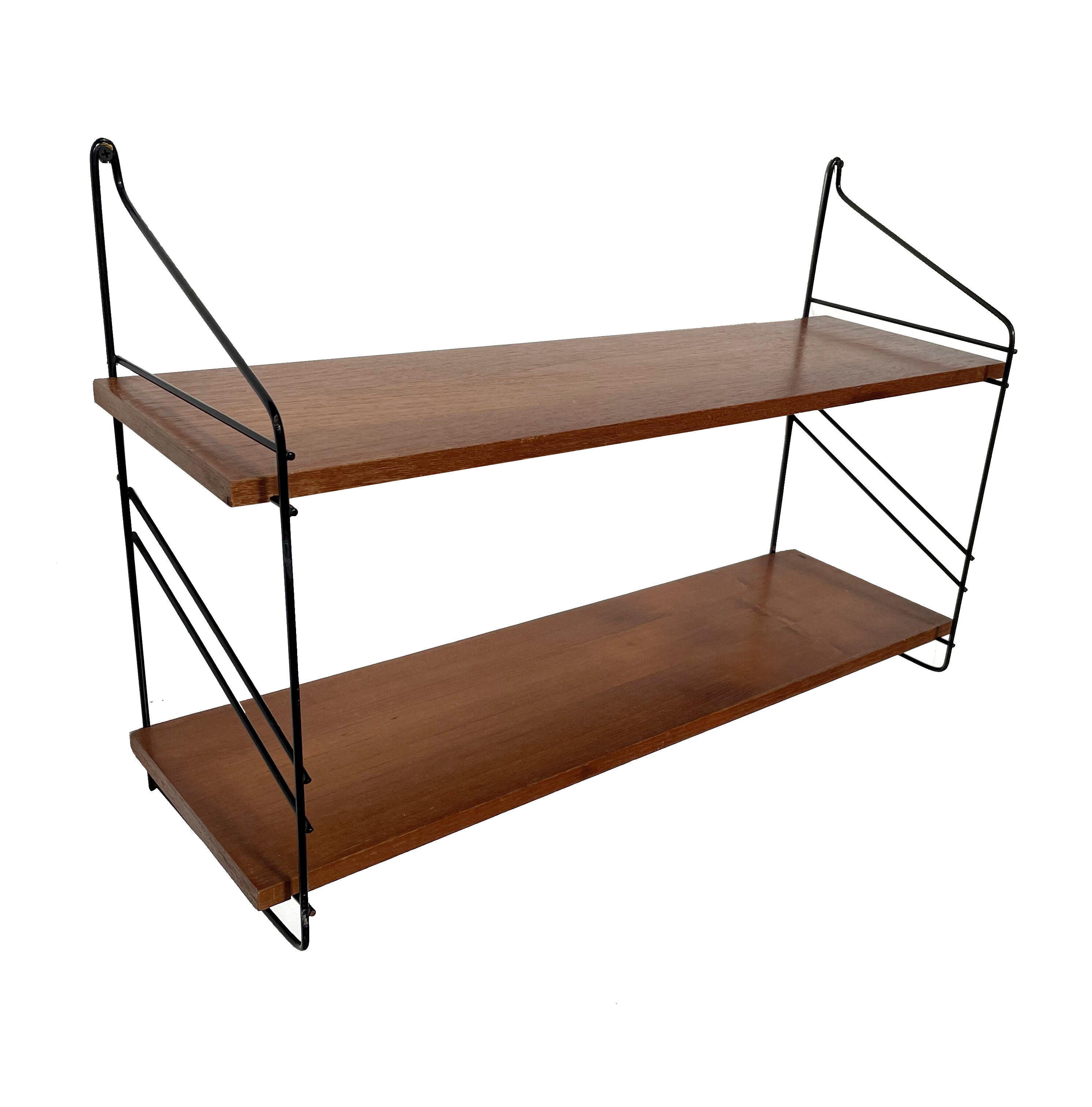 Vintage teak wood wall shelf wall rack