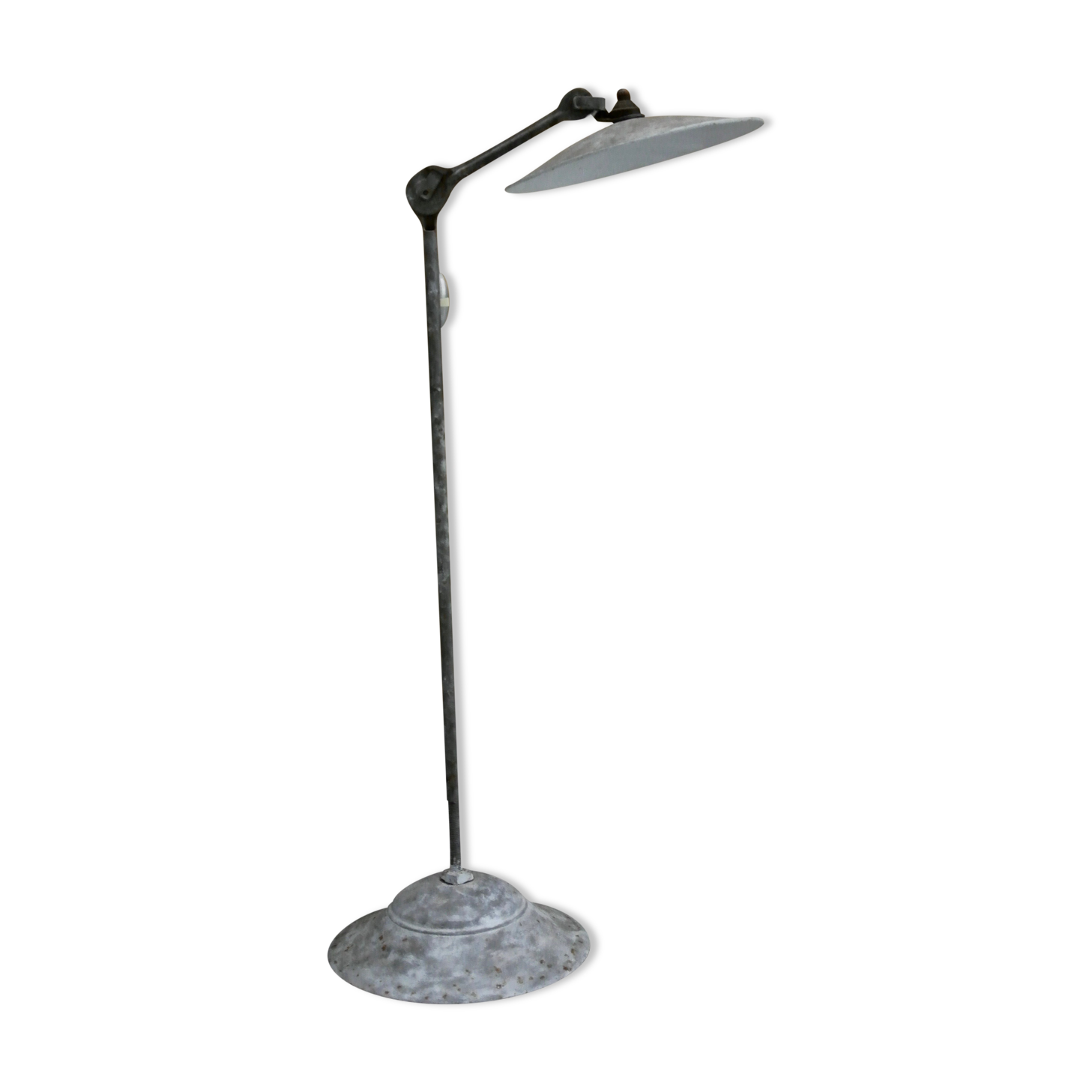 Adjustable gray metal lamp